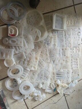 Lot Of 87 Resin Molds Compatible With UV Resin Jewelry Molds, Rings, Earrings